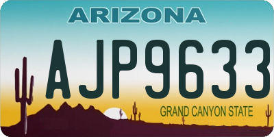 AZ license plate AJP9633