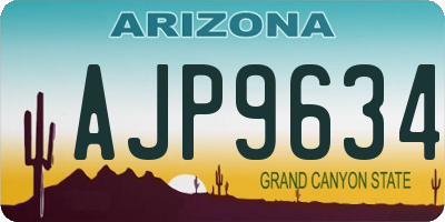 AZ license plate AJP9634