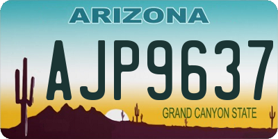 AZ license plate AJP9637