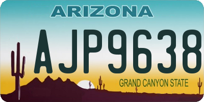 AZ license plate AJP9638