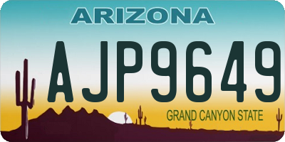 AZ license plate AJP9649