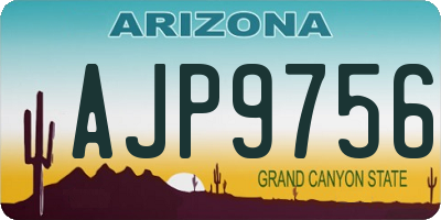 AZ license plate AJP9756