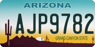 AZ license plate AJP9782
