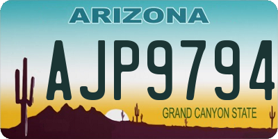 AZ license plate AJP9794