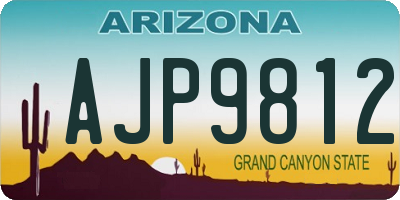 AZ license plate AJP9812