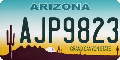 AZ license plate AJP9823