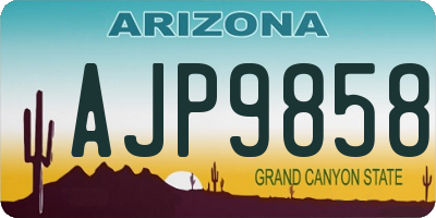 AZ license plate AJP9858