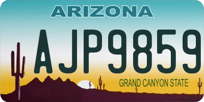 AZ license plate AJP9859