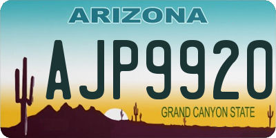 AZ license plate AJP9920