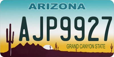 AZ license plate AJP9927