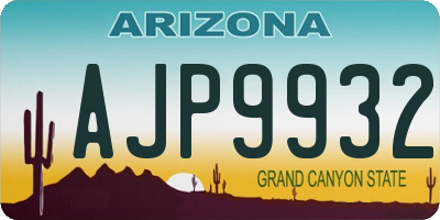 AZ license plate AJP9932