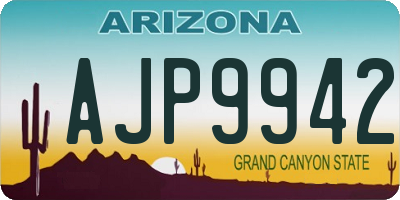 AZ license plate AJP9942
