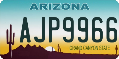 AZ license plate AJP9966