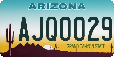 AZ license plate AJQ0029