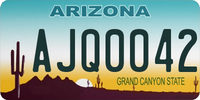 AZ license plate AJQ0042