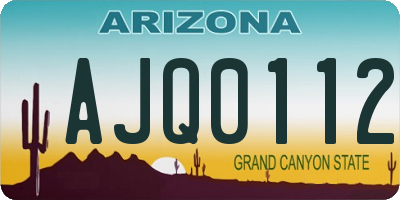 AZ license plate AJQ0112