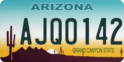 AZ license plate AJQ0142
