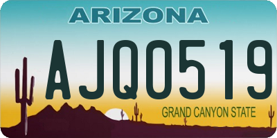 AZ license plate AJQ0519