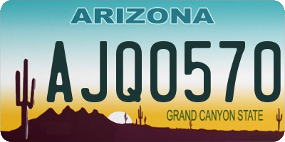 AZ license plate AJQ0570