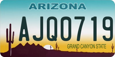 AZ license plate AJQ0719