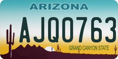 AZ license plate AJQ0763