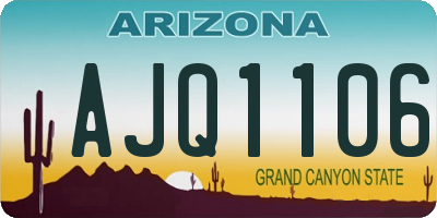 AZ license plate AJQ1106