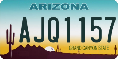 AZ license plate AJQ1157