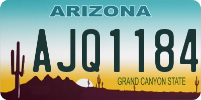 AZ license plate AJQ1184
