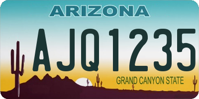 AZ license plate AJQ1235