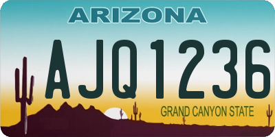 AZ license plate AJQ1236