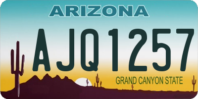 AZ license plate AJQ1257