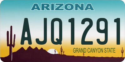 AZ license plate AJQ1291