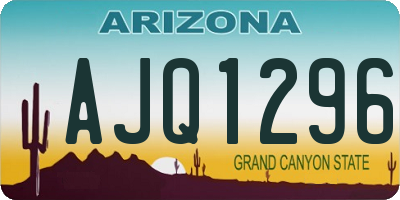 AZ license plate AJQ1296