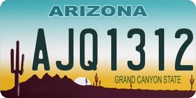 AZ license plate AJQ1312