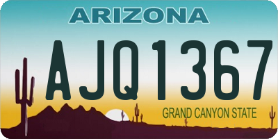 AZ license plate AJQ1367