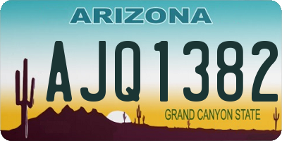 AZ license plate AJQ1382