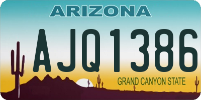 AZ license plate AJQ1386