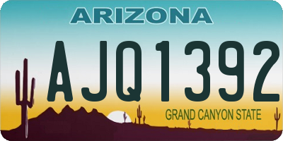 AZ license plate AJQ1392