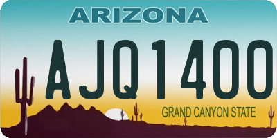 AZ license plate AJQ1400