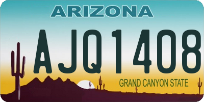 AZ license plate AJQ1408
