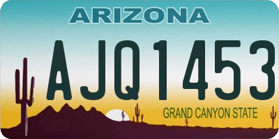 AZ license plate AJQ1453