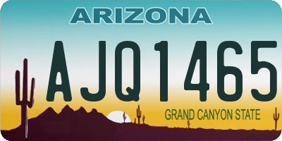 AZ license plate AJQ1465