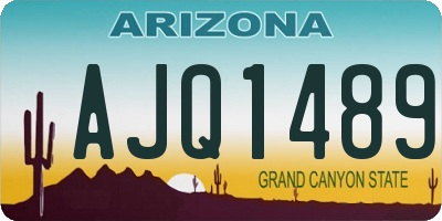 AZ license plate AJQ1489