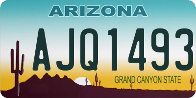 AZ license plate AJQ1493