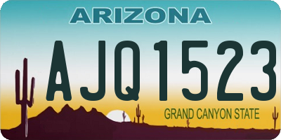 AZ license plate AJQ1523