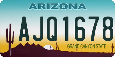 AZ license plate AJQ1678