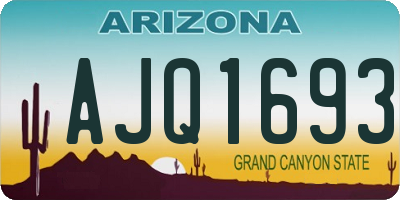 AZ license plate AJQ1693