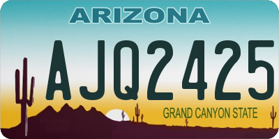 AZ license plate AJQ2425
