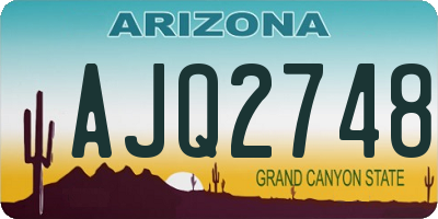 AZ license plate AJQ2748