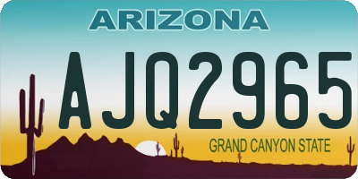 AZ license plate AJQ2965